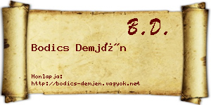 Bodics Demjén névjegykártya